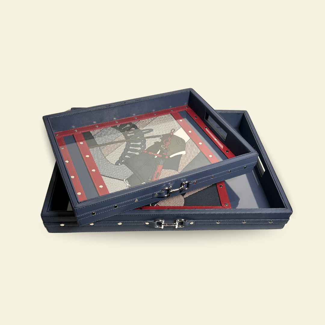 BLUE STALLION LUXURY SERVING TRAY (MEDIUM)